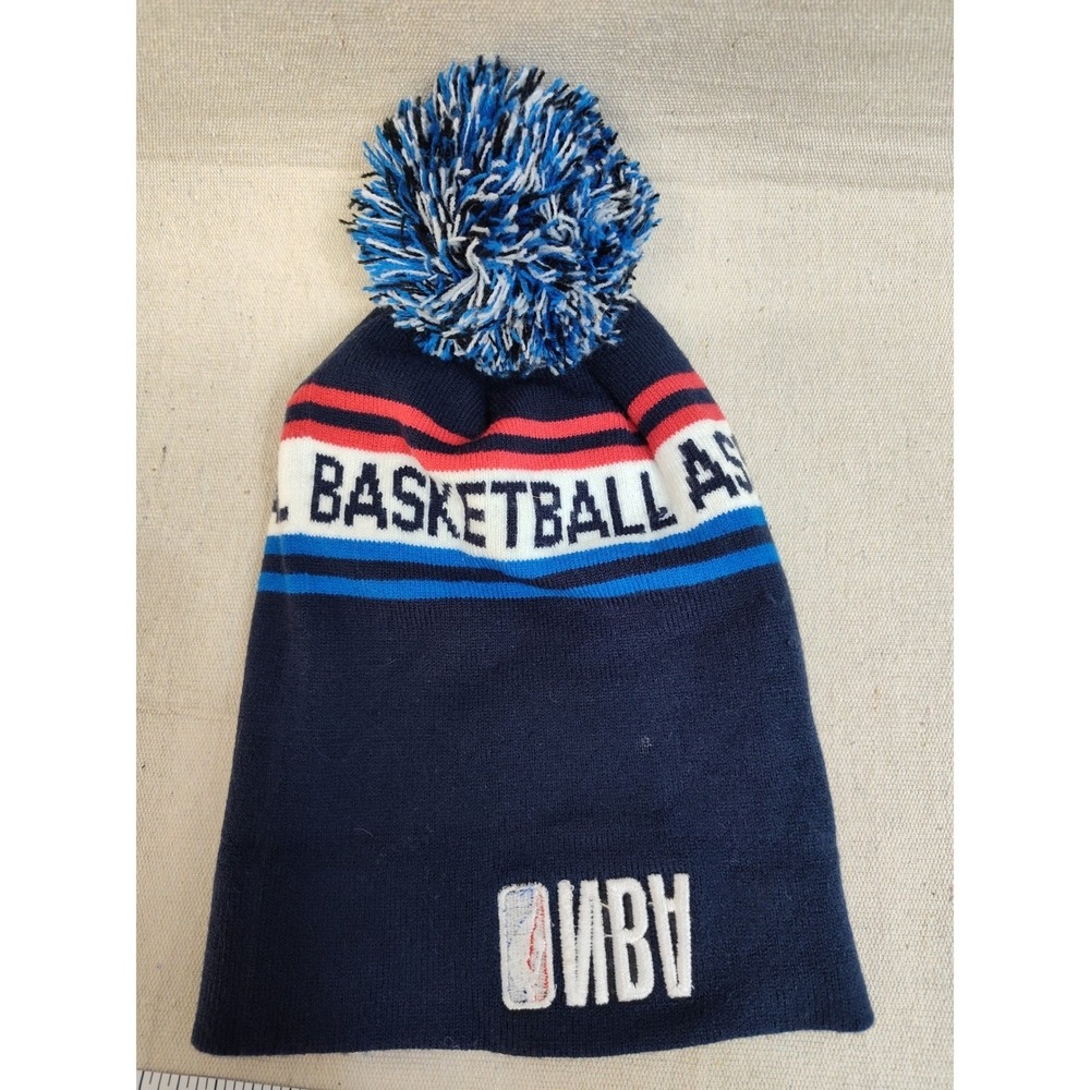 NBA National Basketball Association Kids Knit Beanie Pom Pom Hat Navy Blue OSFM